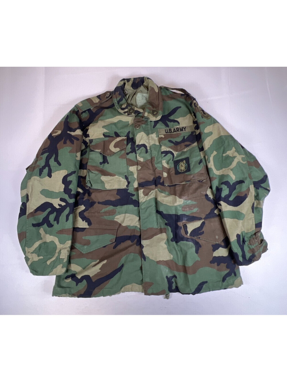 Vintage US Military Men's M Regular Woodland Camouflage Field Cold Weather Coat